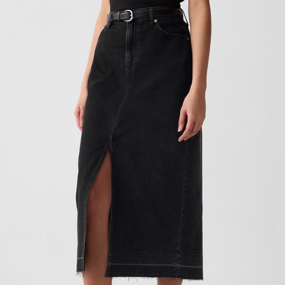 Gap Denim Midi Pencil Skirt - Black - Picture 3 of 5